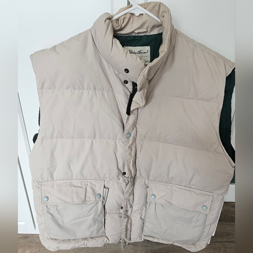 Eddie Bauer Men's Light Tan Puffer Vest